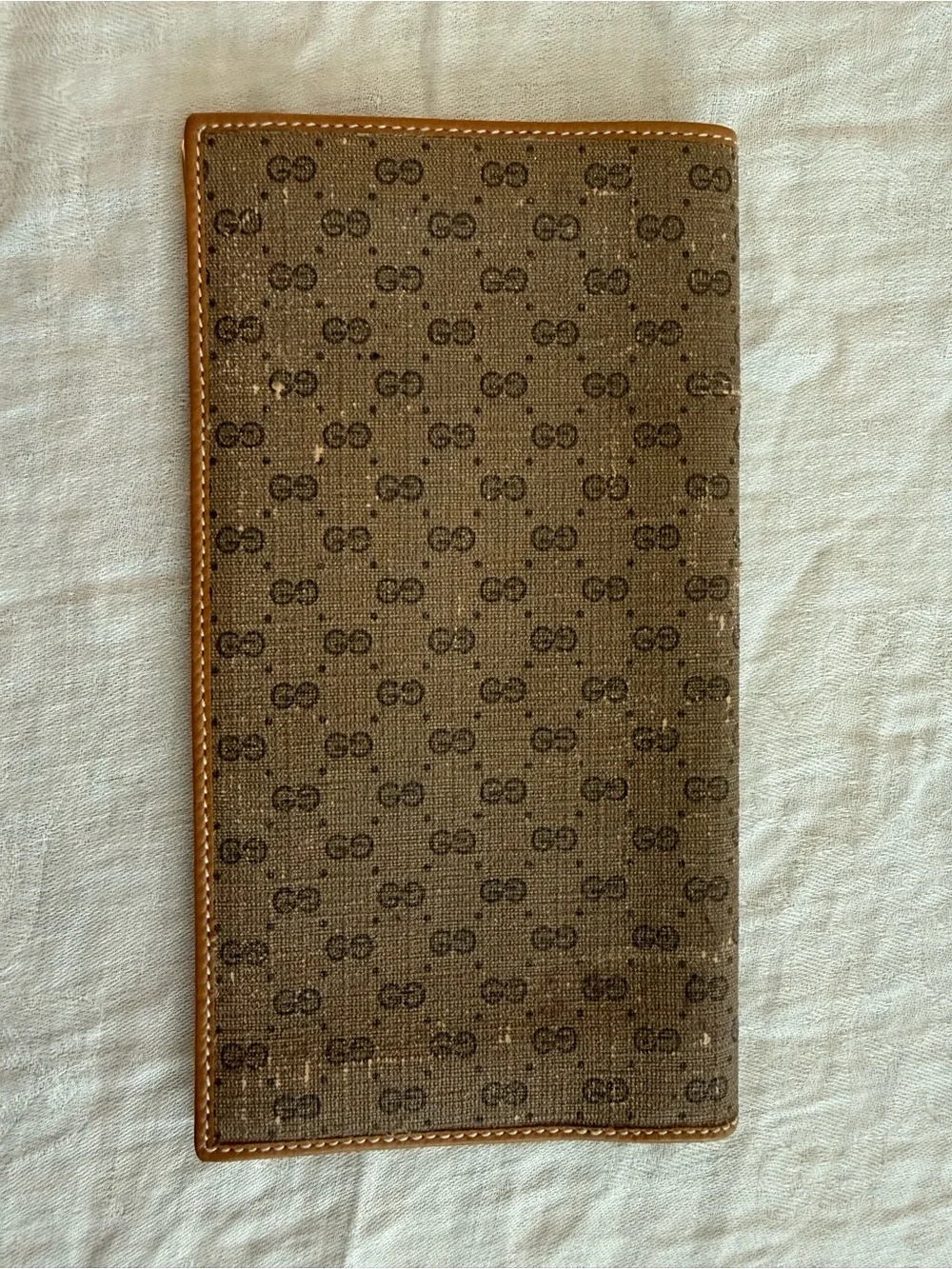 Gucci Brown Monogram Slim Long Wallet with Gold Corners - Picture 2 of 13